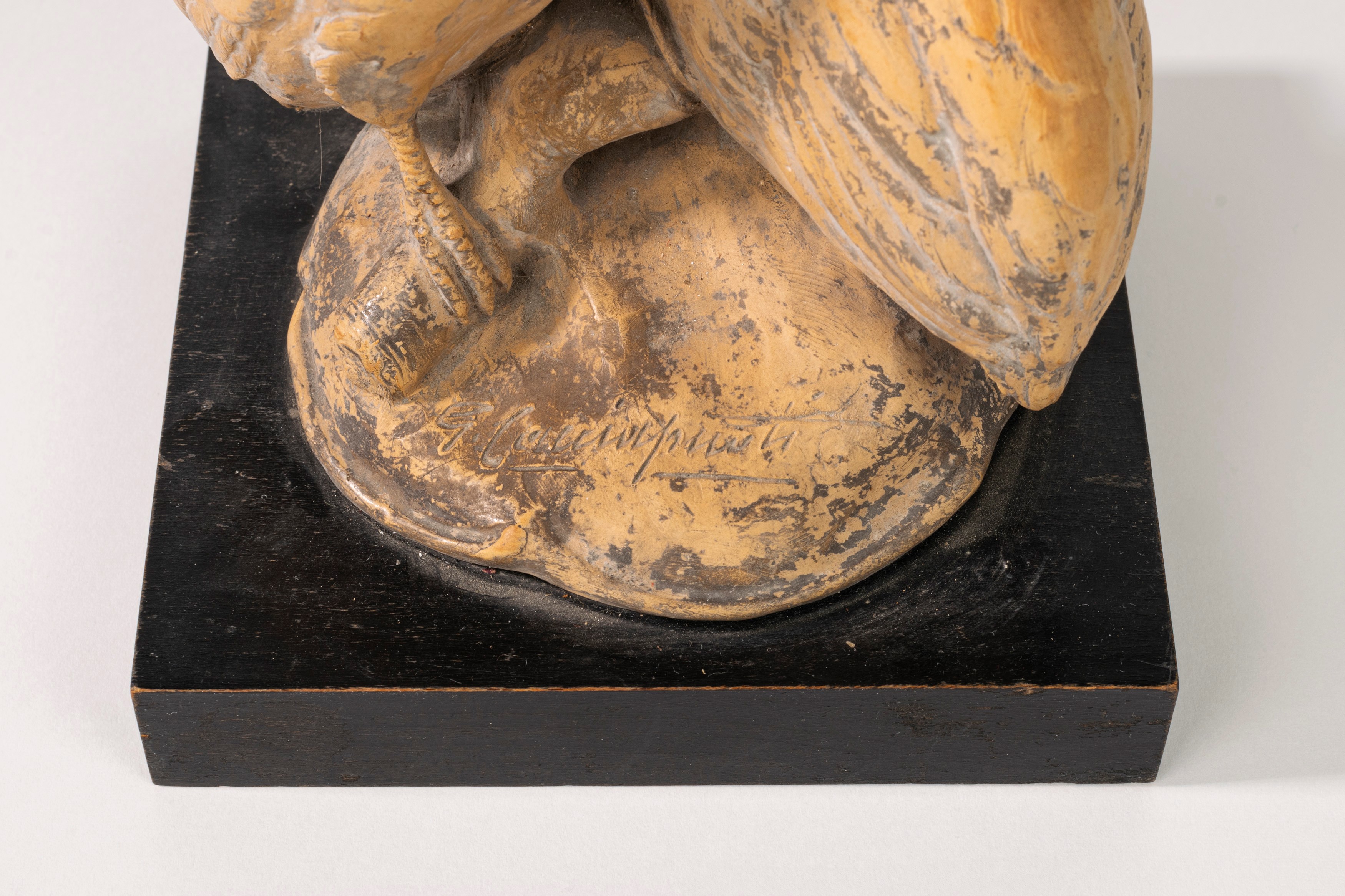 Guido Cacciapuoti - Scultura in Terracotta Raffigurante Due Tacchini