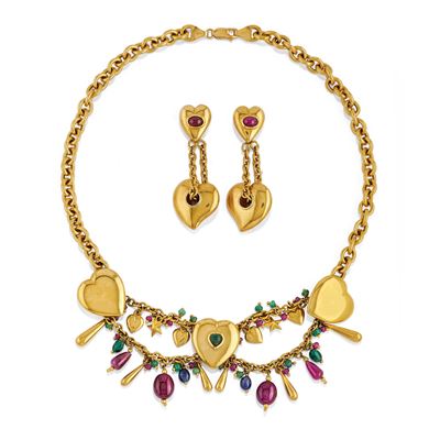 Demi Parure con Pietre di Colore