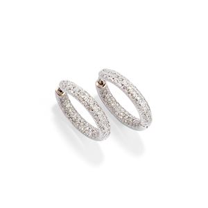Diamond hoop earrings