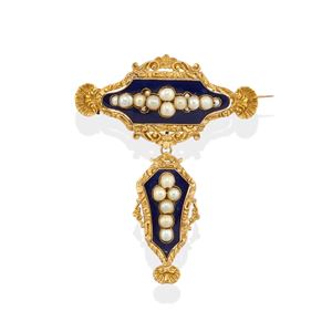 Spilla con perle naturali