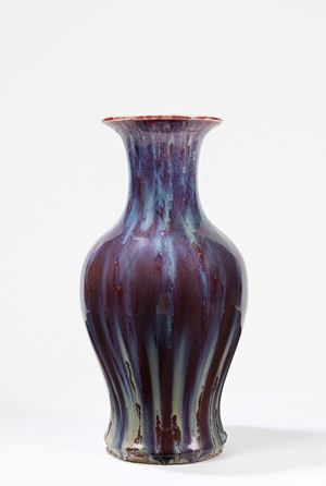 Vaso in porcellana invetriata "flambè"