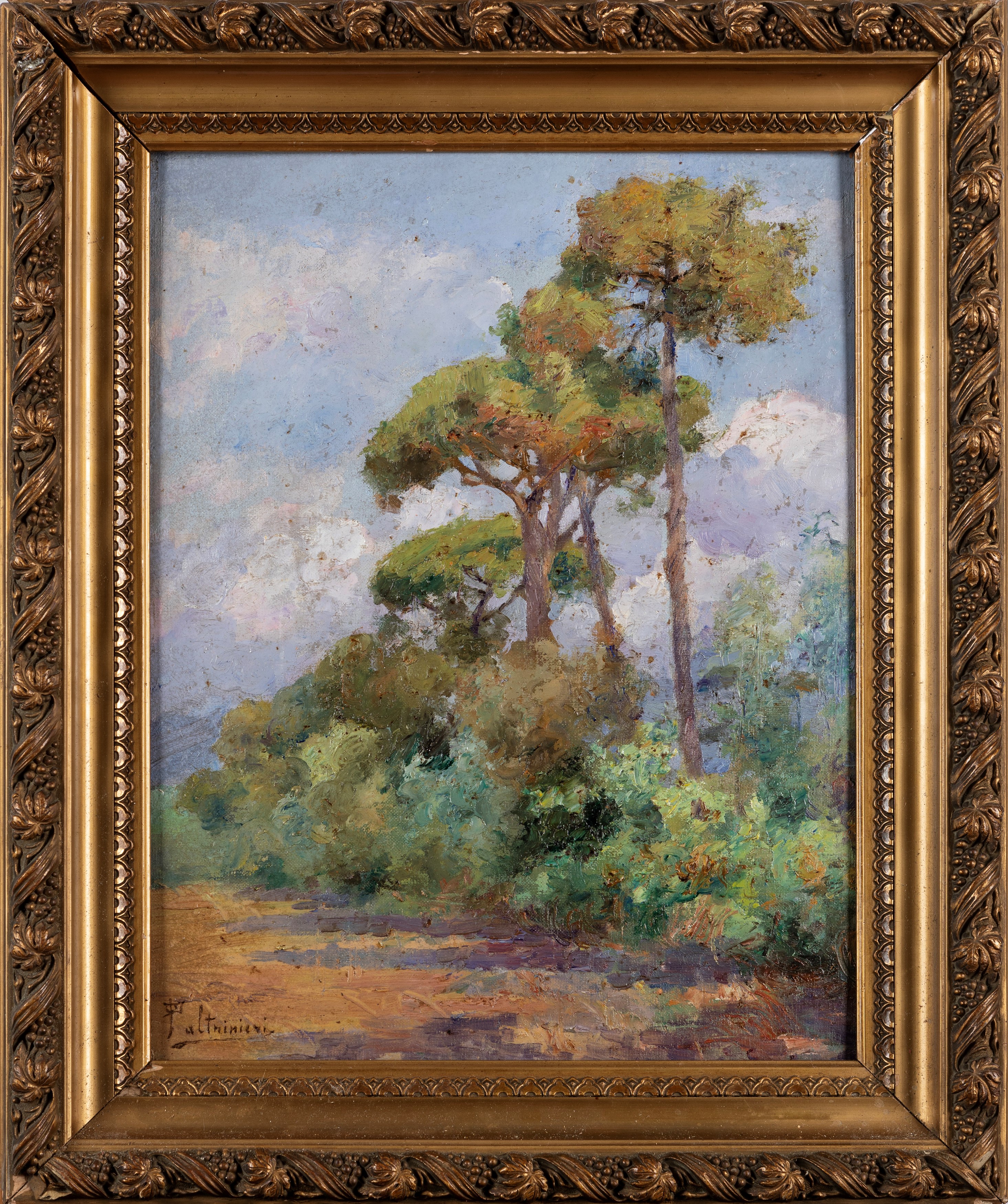 Oreste Paltrinieri - Pineta di Viareggio, olio su cartone telato