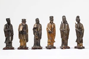 Six Shiwan Ceramic Sculptures