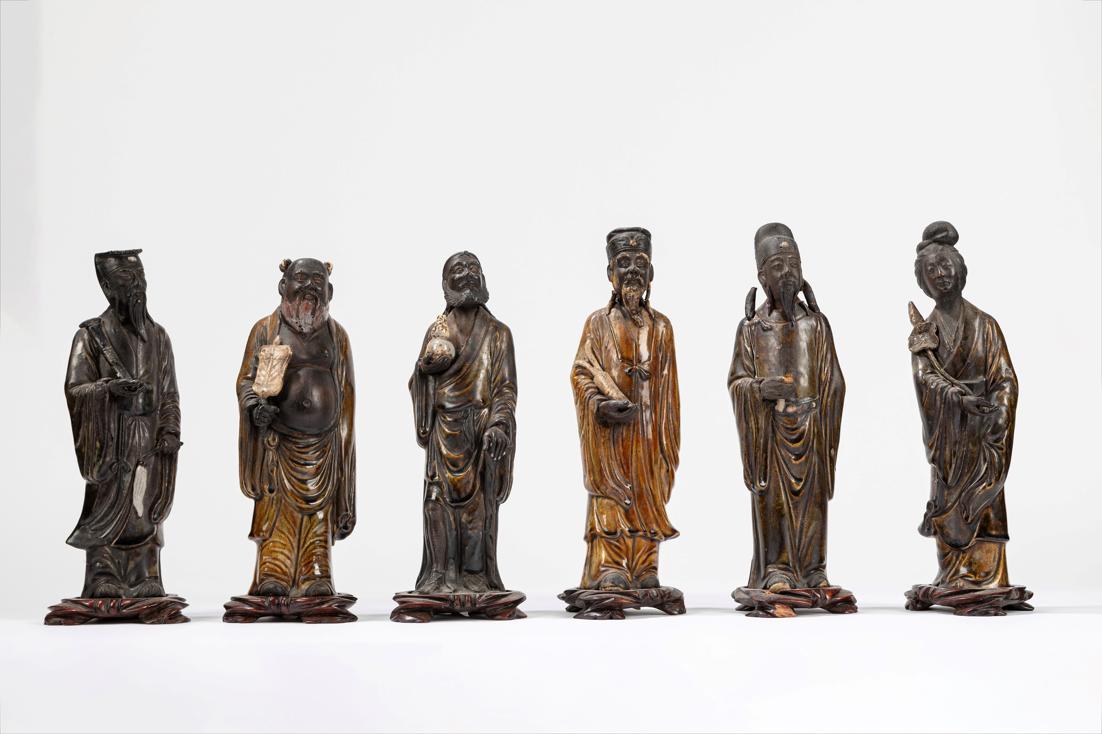 Sei Sculture in Ceramica Shiwan