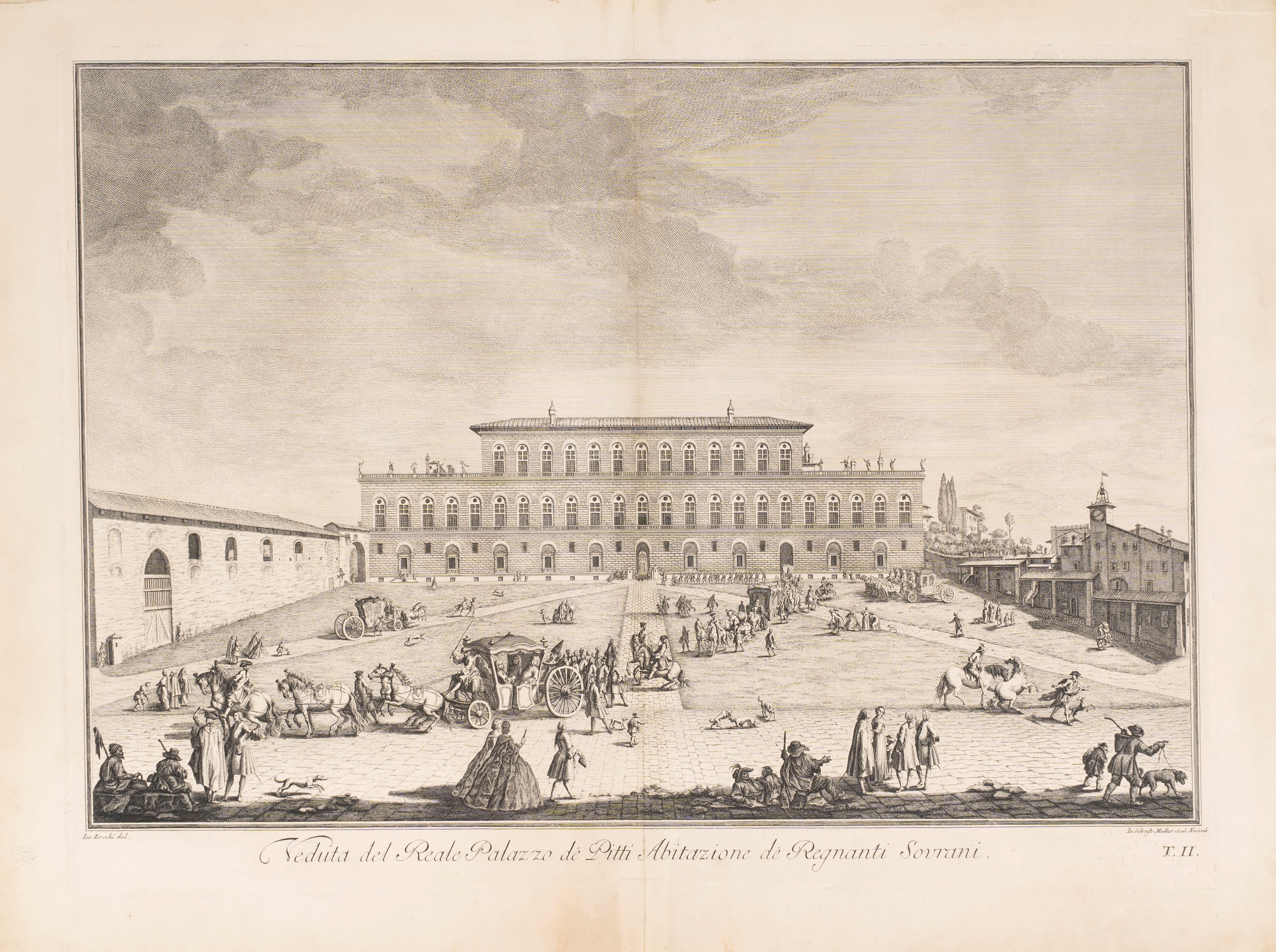 Zocchi, Giuseppe - View of the Royal Pitti Palace, residence of