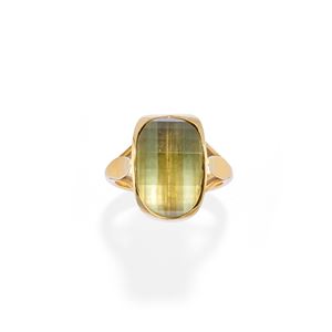  - Anello con tormalina verde