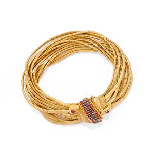 Bracciale con rubini e zaffiri