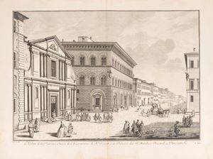 View of the Square and Church of San Giovannino de' PP. Gesuiti and the Palaces of the SS. Marchese Riccardi and Panciatichi