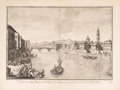 Veduta di Lungarno e del Ponte a S. Trinita Presa dal Terrazzo dei Ss. Rucellai