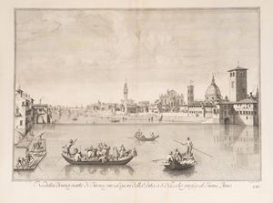 View of a part of Florence taken outside the Porta a San Niccolò near the Arno River