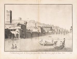 View of a part of Florence taken outside the Porta alla Croce near the Arno River