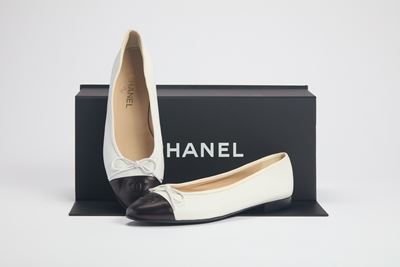 Ballerine in pelle bicolore, misura 40 1/2