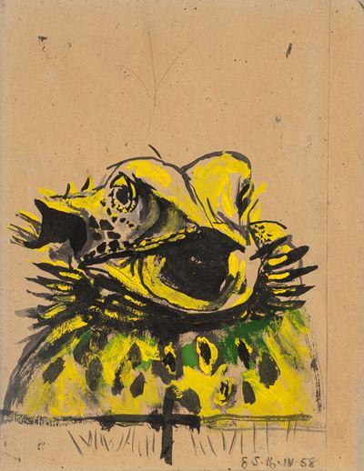 Fauve 2, gouache su due fogli di carta uniti