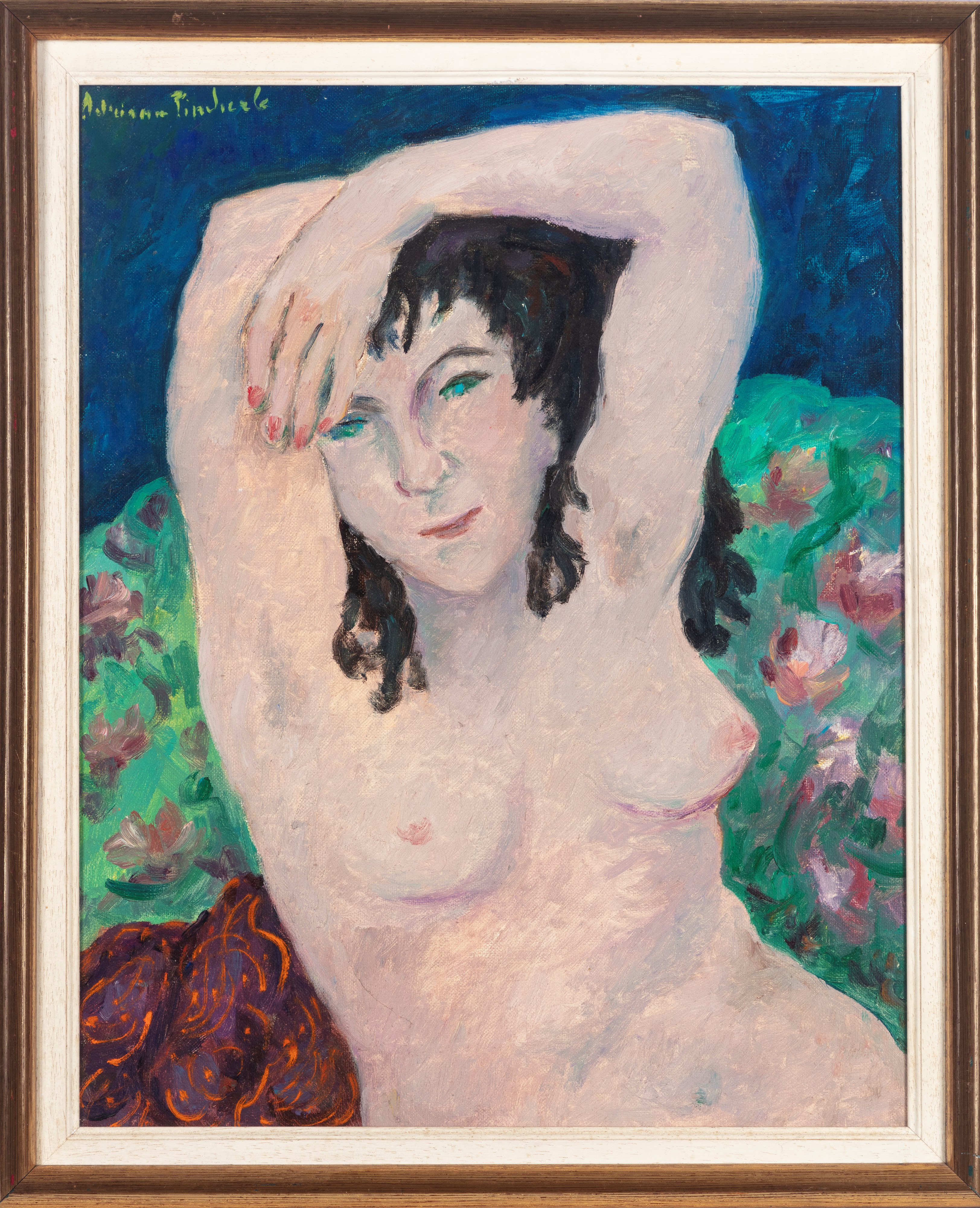 Adriana Pincherle - Nudino azzurro, olio su tela