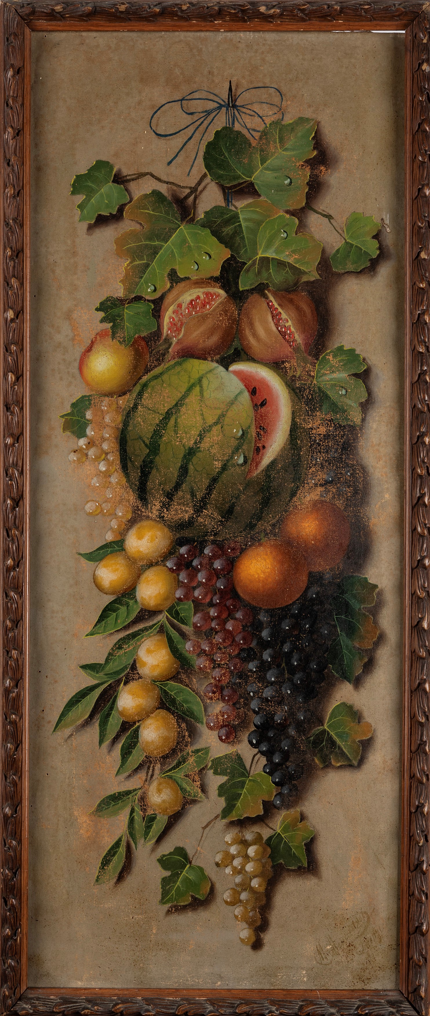 Michelangelo Meucci - Nature morte di frutta, coppia, olio su tela