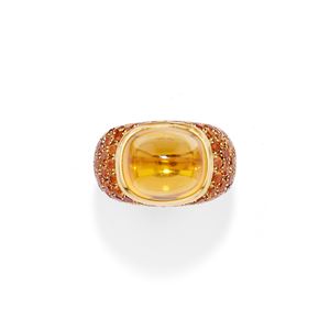 Anello con quarzi citrini