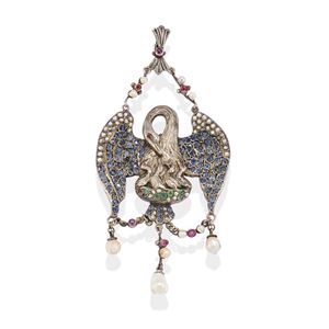 Pendente con pietre di colore