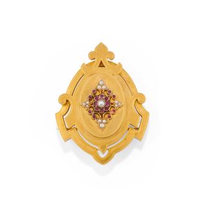 Spilla-pendente con rubini