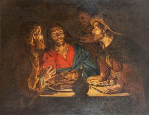 Attribuito a Matthias Stomer (Amersfoort 1600-Sicilia 1650) - Supper at Emmaus