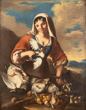 Giovane donna con selvaggina