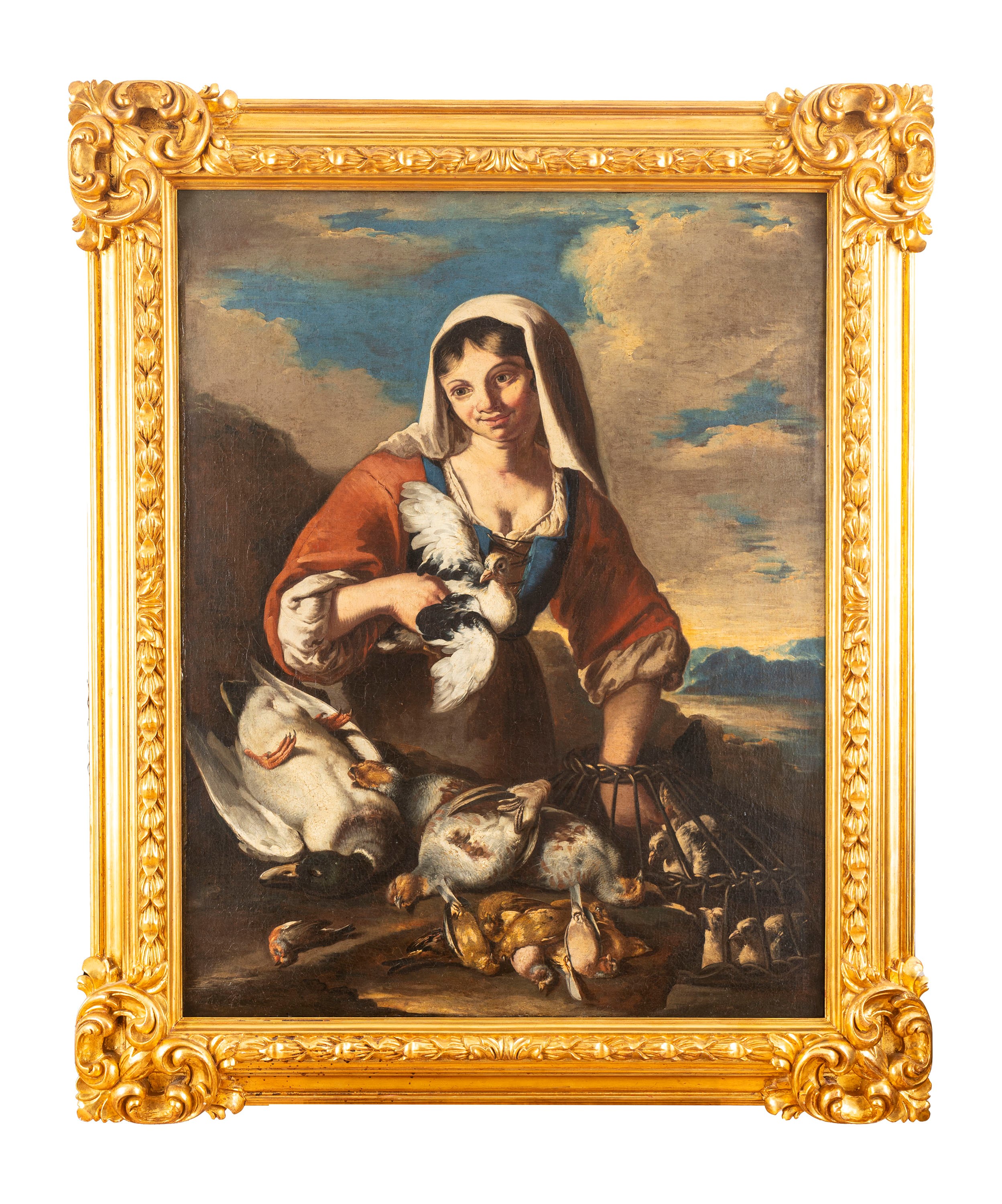 Giovane donna con selvaggina