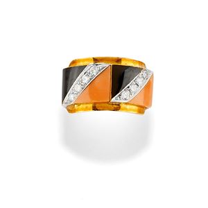 Anello in oro bicolore 18K