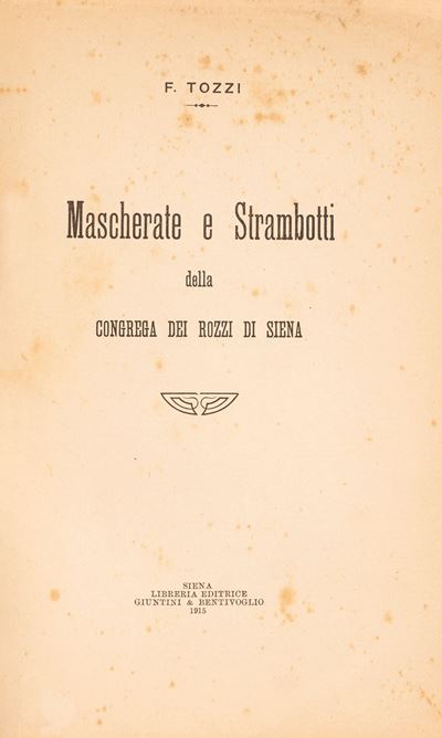 Mascherate e Strambotti della Congrega dei Rozzi di Siena