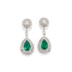 Emerald pendant earrings