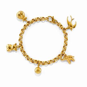 Bracciale charms in oro giallo 18K
