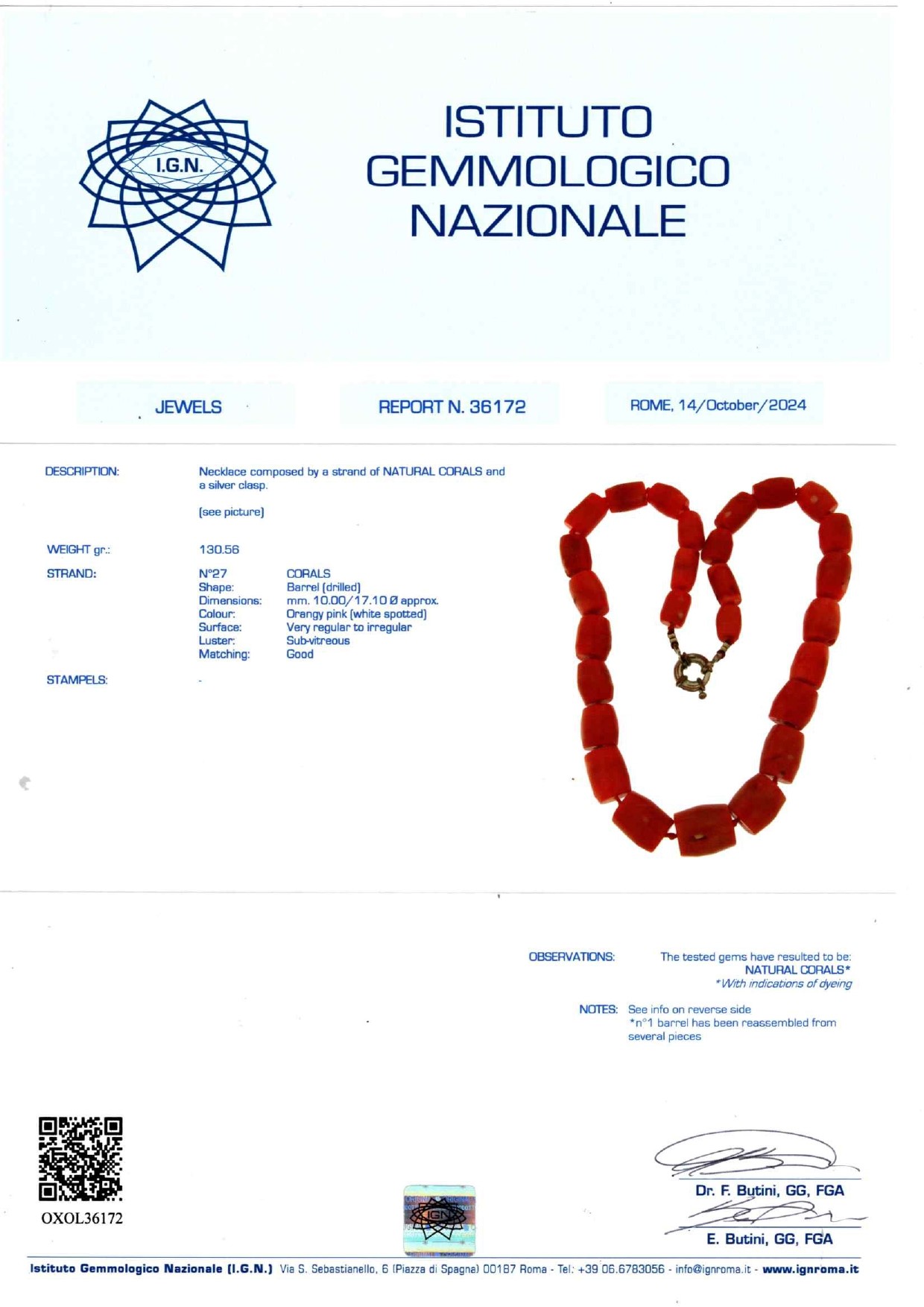 Collana con Corallo