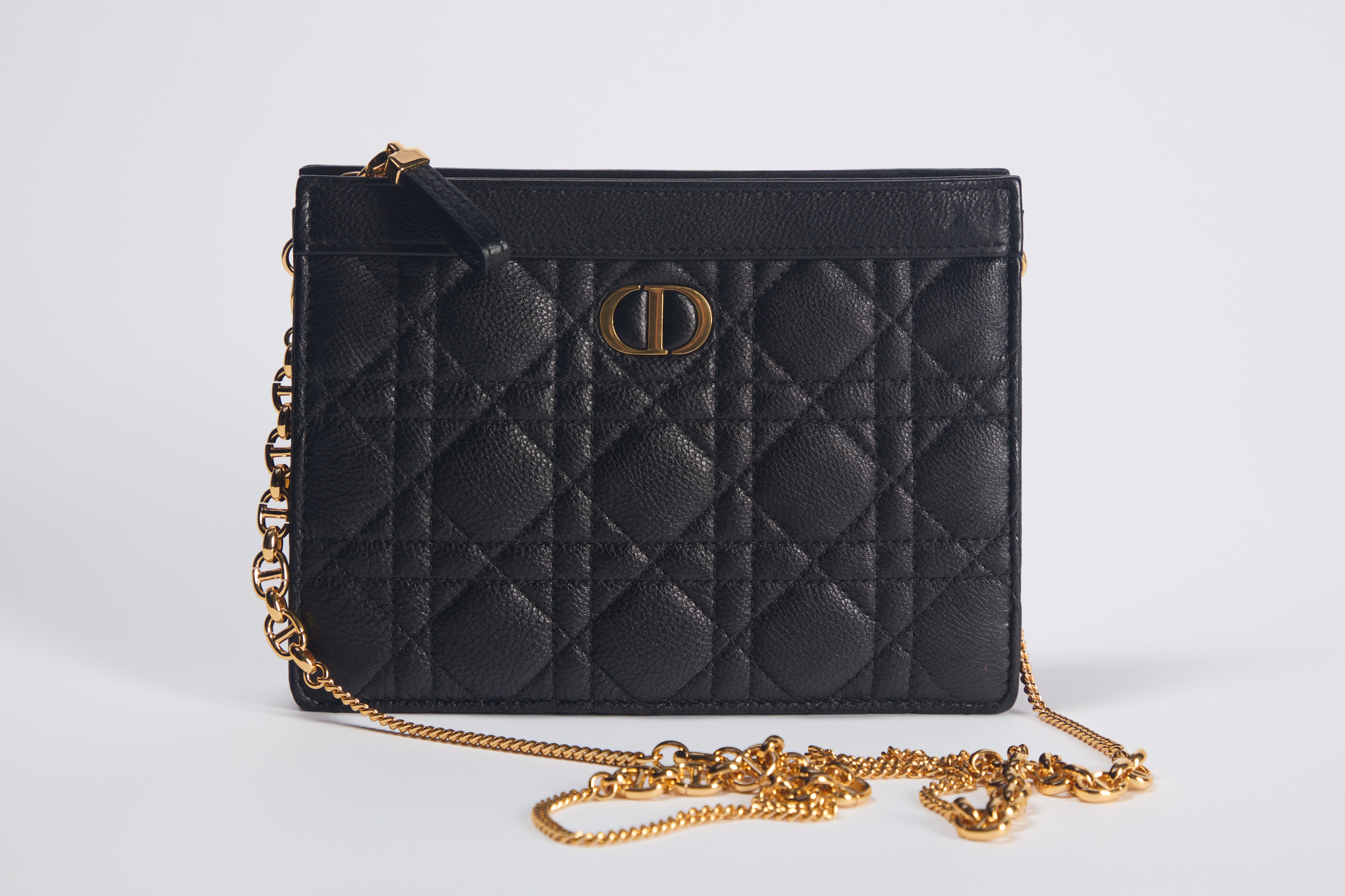 Christian Dior - Pochette Caro in pelle cannage nera