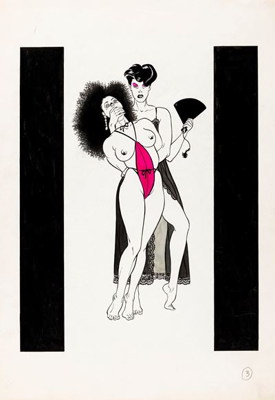 Fetish girls - matita, china e ecoline su cartoncino