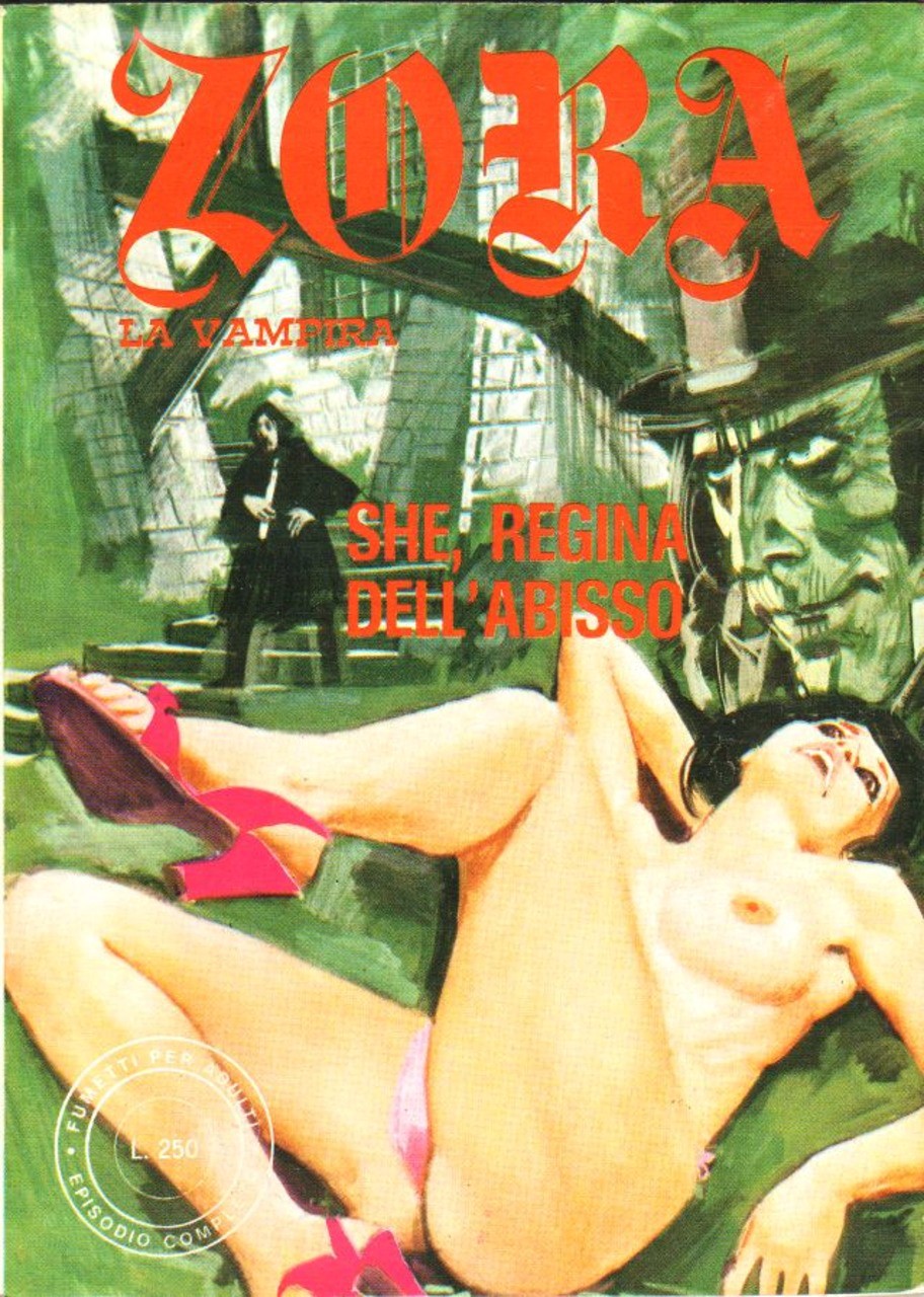 Fernando Carcupino - Zora la vampira - She, regina dell'abisso, tempera su cartone