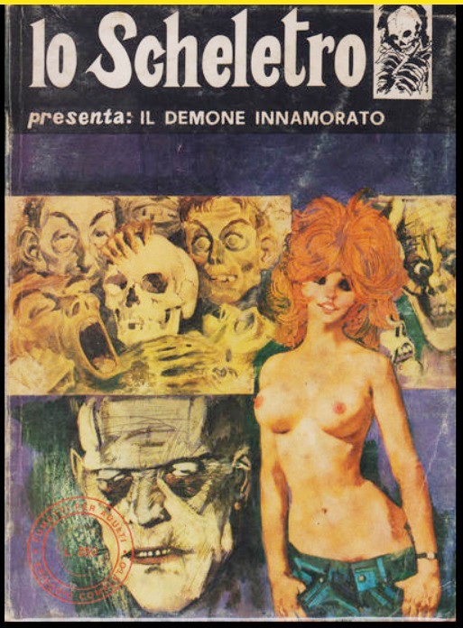 Fernando Carcupino - Lo Scheletro - Il demone innamorato, tempera su cartone