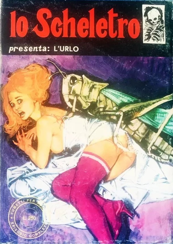 Fernando Carcupino - Lo Scheletro - L'urlo, tempera su cartoncino, 1975