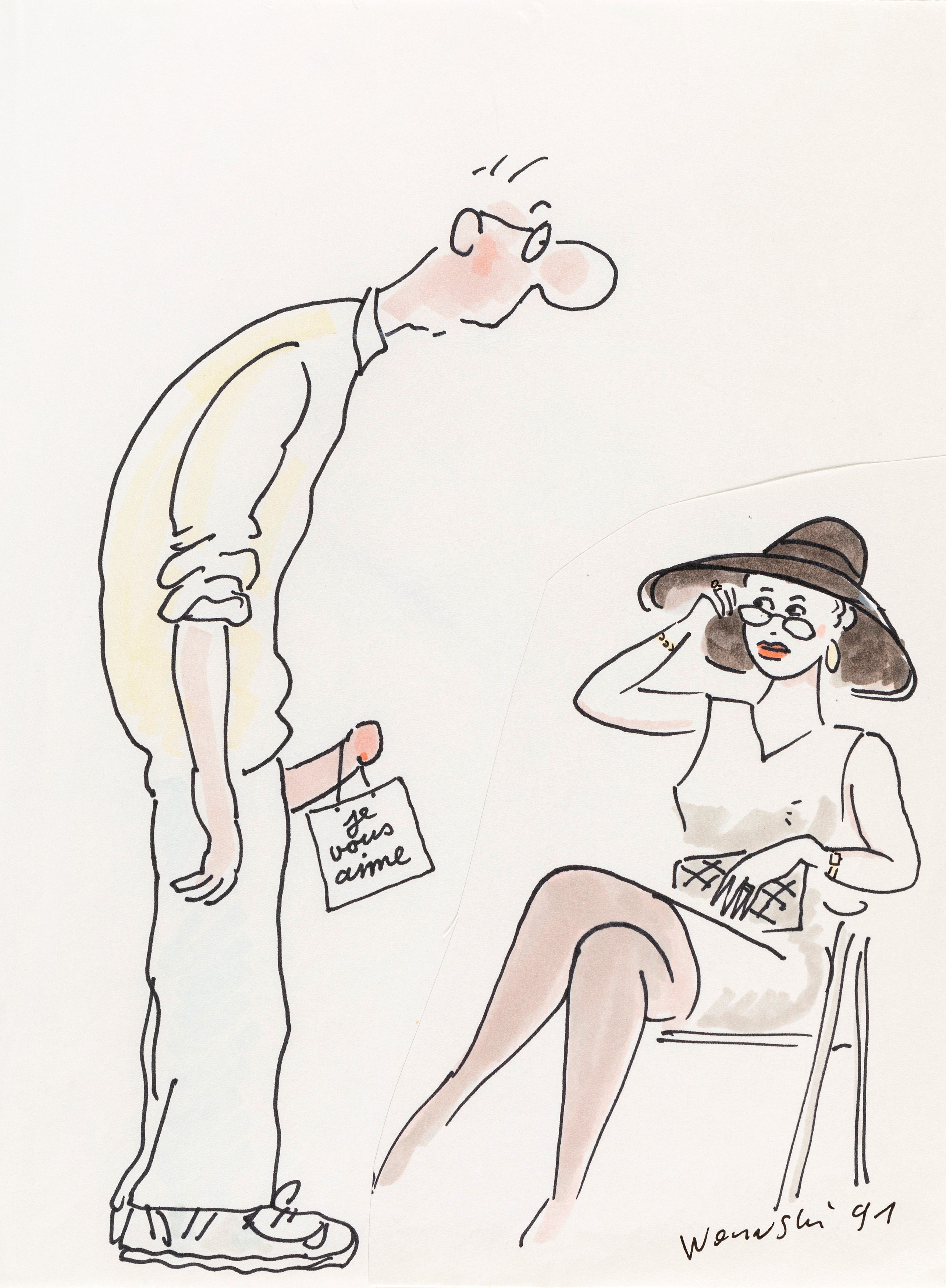 Georges Wolinski - Je vous aime 1991 | Original Comic Arts ...