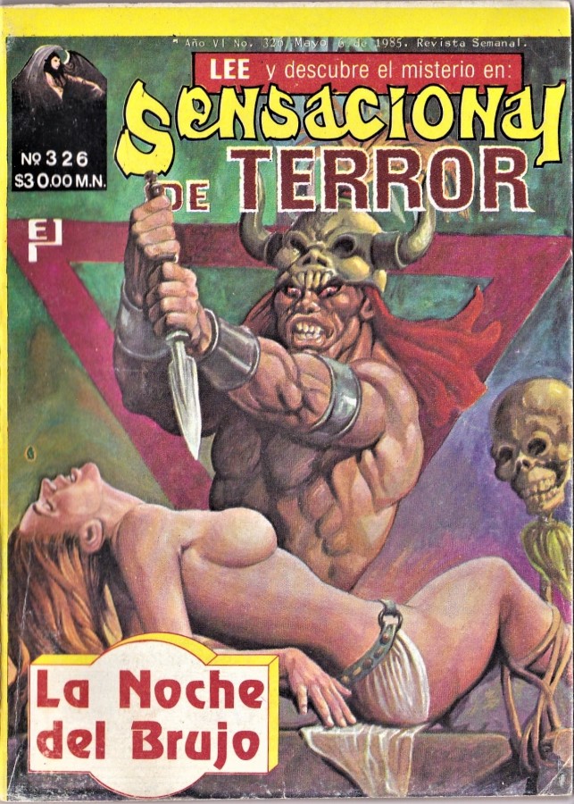 Hector Dinorin - Sensacional de Terror - La Noche del Brujo, tempera su cartone