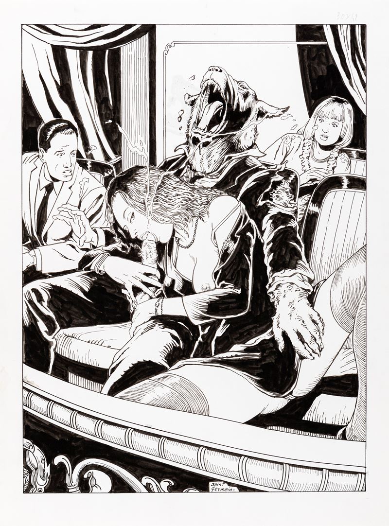 Saint Germain (luciano Bernasconi) - Anonymous, Werewolf - matita e china su cartoncino