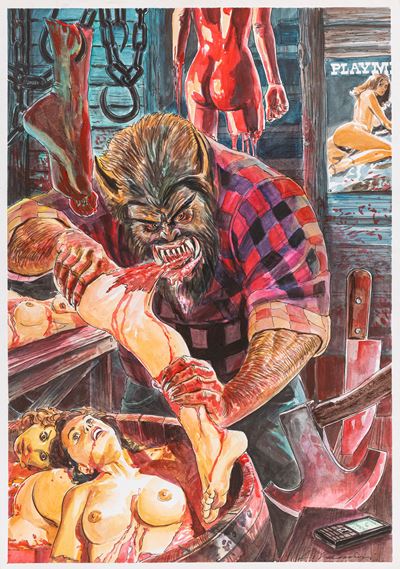 Werewolf, tecnica mista su cartone