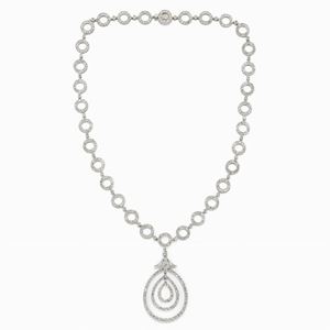 Collana in oro bianco 18K e diamanti taglio huit-huit ct 11,50
