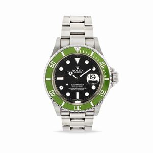 A steel wristwatch, Rolex Submariner, ref. 16610LV, with box