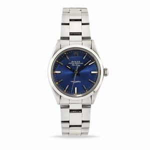 A steel wristwatch, Rolex Air King, ref. 5500, with box and warranty