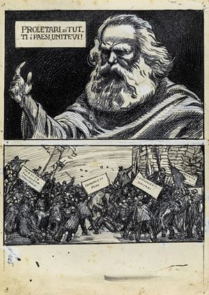 Ratalanga (Gabriele Galantara) - Proletari di tutti i paesi, unitevi!