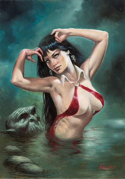 Vampirella - Dead Flowers, olio su legno
