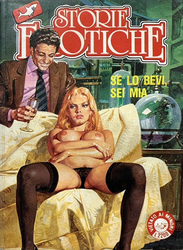 Alessandro Biffignandi - Se lo bevi, sei mia - Originale di copertina, tempera su cartone