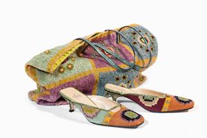 Lot comprising a bag and a pair of shoes