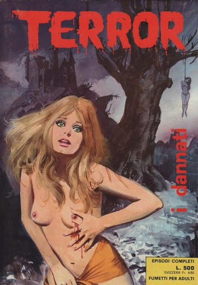 Pino Dangelico - Terror - I dannati, tempera su cartone, 1972