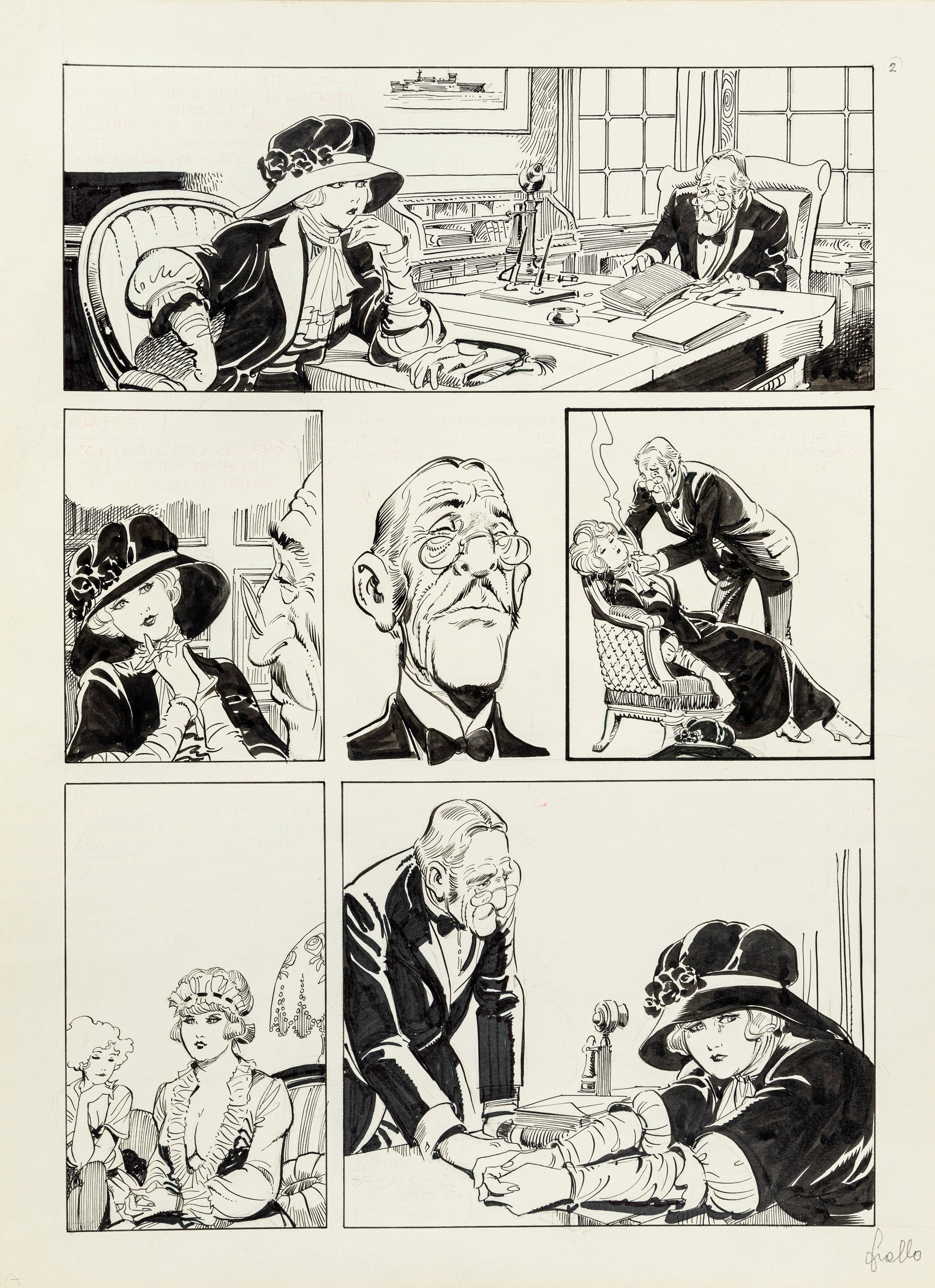 Leone Frollo - La storia di Rose, matita e china su cartoncino
