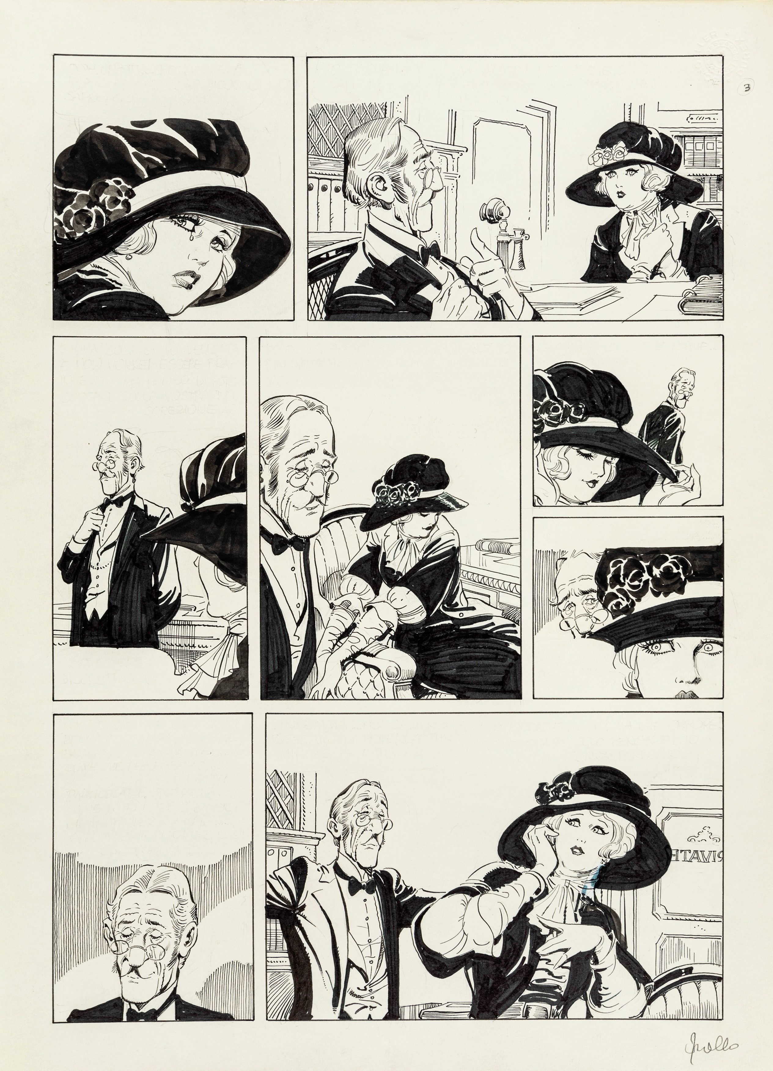 Leone Frollo - La storia di Rose, matita e china su cartoncino