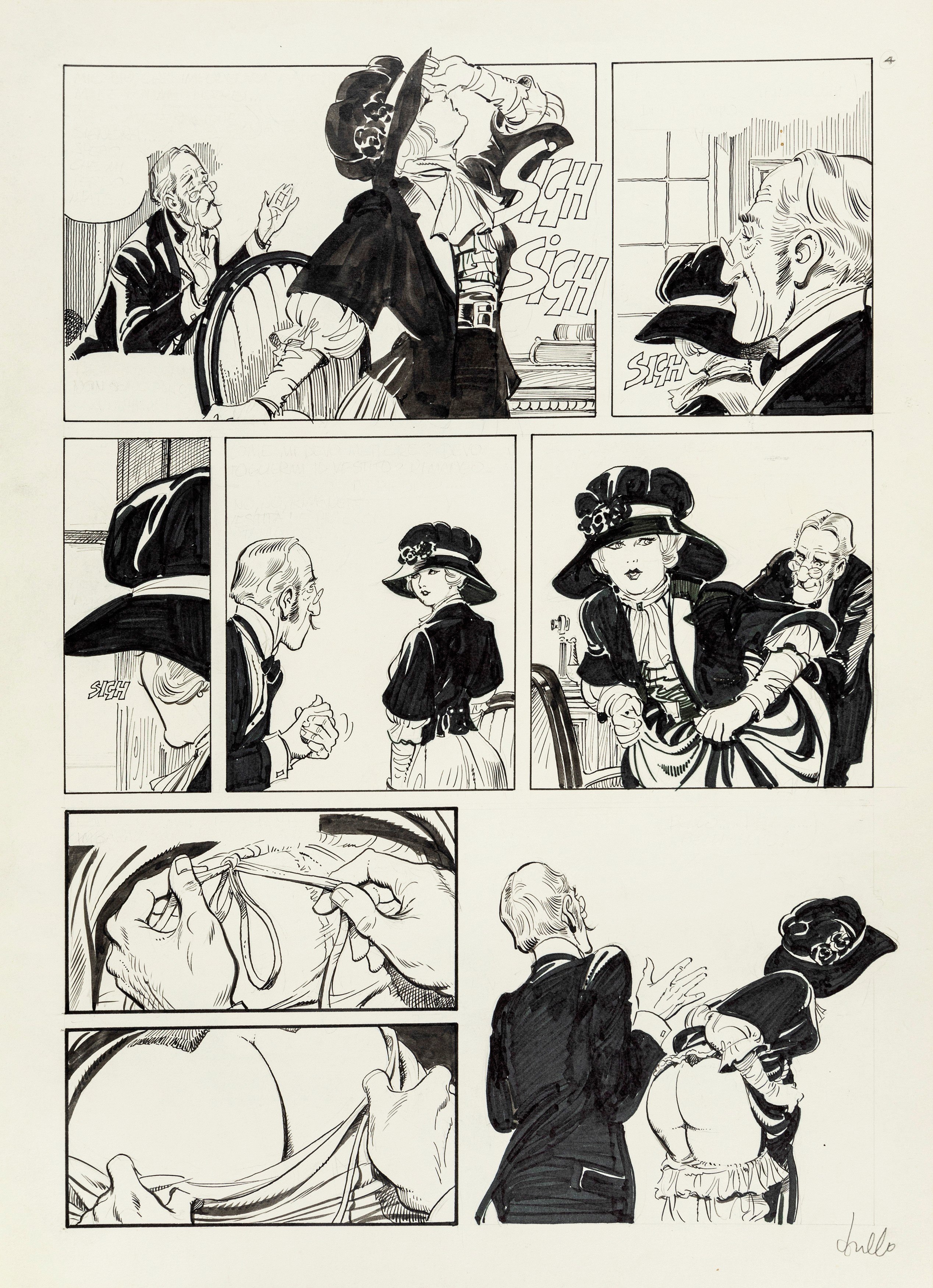 Leone Frollo - La storia di Rose, matita e china su cartoncino